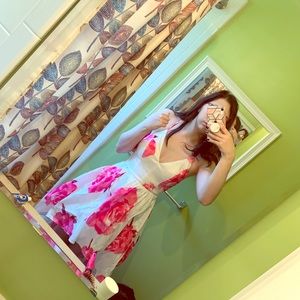 Pink rose high low dress